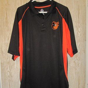 Baltimore Orioles Black Orange Colorblock Polo 2X